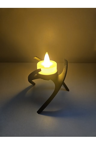 Modern Dekoratif Tealight Işıklı Mum Siyah