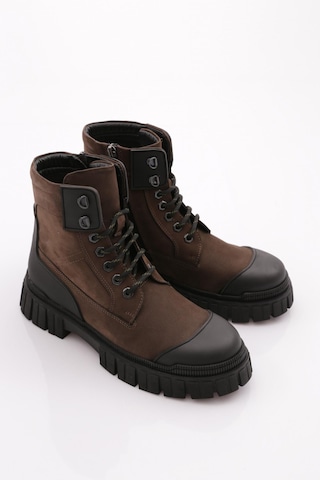 Dgn 9312 Erkek Bağcikli Bot Gri Nubuk