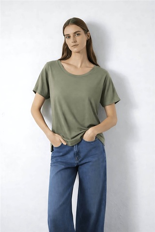 Fashion Friends Kol Detaylı Haki Kadın Bluz 26y0309k1