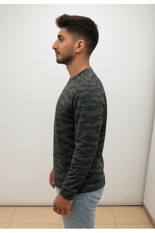 Axxel Erkek Yeşil Sweatshirt-w1083 Yeşil 2 İplik Şardonsuz