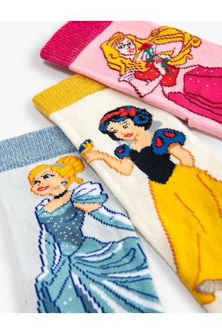 Koton Disney Prenses Çorap Lisanslı 3'lü Multıcolor 4wkg80019aa Mavi