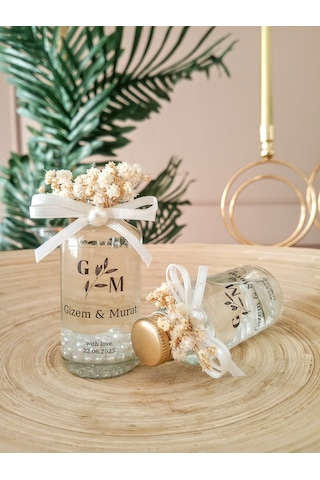 Şık Etiketli Hediyelik Kolonya Şişesi, Cam Şişe Kolonya 15 Adet