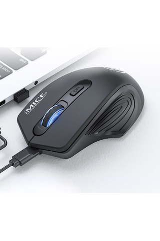İmıce G-1800 Şarj Edilebilir 4 Düğme 1600 Dpı 2.4ghz Bilgisayar Pc Dizüstü Bilgisayar İçin Sessiz Kablosuz Fare Siyah Diğer