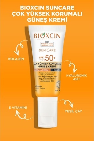 Bioxcin Sun Care SPF 50+ Kuru ve Normal Ciltler İçin Yüksek Korumalı Güneş Kremi 2 x 50 ML