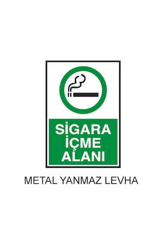 Sigara İçme Alanı Metal Uyarı Levhası