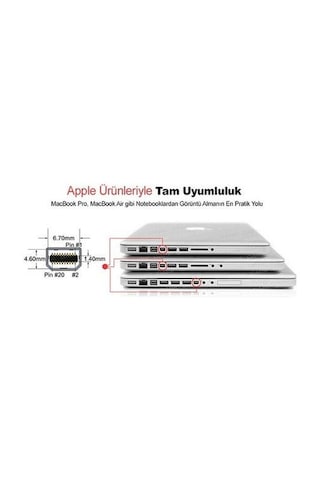 Thunderbolt to HDMI & Mini Displayport Hdmi Apple Uyumlu MacBook TV LCD