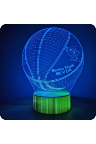 Kişiye Özel Basketbol Temalı 3d Rgb Led Gece Lambası Jetjest Ta