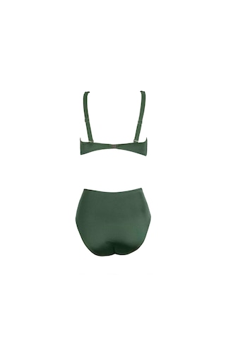 Endeep Kadın Yüksek Bel Yeşil Bikini Takımı Yeşil