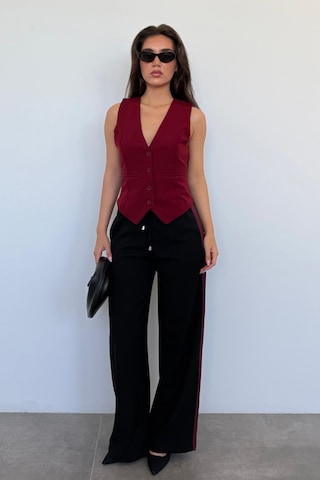 Madmext Siyah Şerit Detaylı Bol Paça Kadın Pantolon Mg2441 Siyah