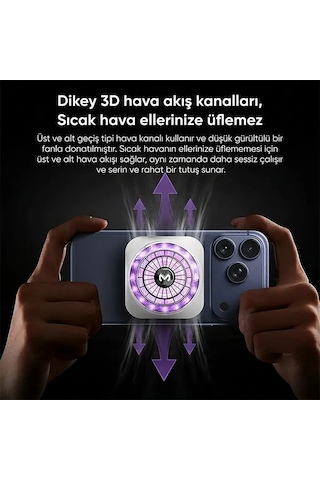 Hepsi Memo Cx21 18w Manyetik Telefon Soğutucu Rgb Işıklı Yarı İletken Buz Soğutmalı Mobil Oyun Fanı- 5775 Najm