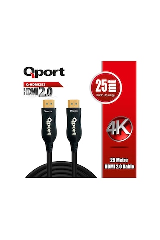 Qport Q-hdmı253 25m 2.0v 4k 60 Hz Altın Uçlu Kablo