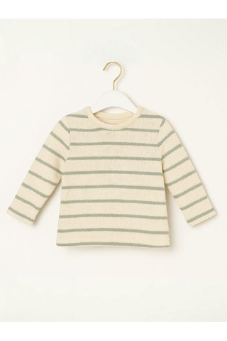 Nanica Kids Erkek Çocuk Çizgili Örme Uzun Kol T-shirt-15732 YESIL