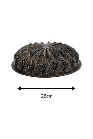 28 Cm Kristal Döküm Kek Kalıbı Geometrik Desen Kaydırmaz Taban Siyah
