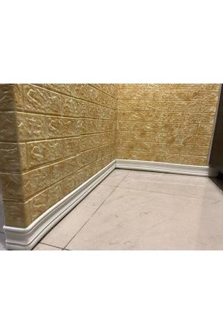 Beyaz 8Cm X 235Cm 4 Adet Yapışkanlı Çıta Çerçeve Esnek Süpürgelik (546803639)