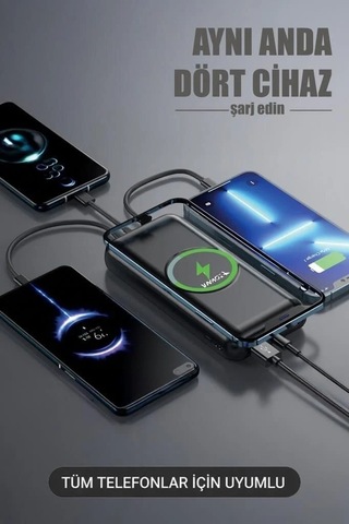 Premium Akıllı Cihaz Cep Bataryası Taşınabilir Batarya 10000 Mah Magsafe Trm-1014 Siyah Çok Renkli