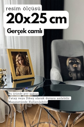 20mm Çerçeve Camlı 20x25 Cm Fotoğraf Resim Çerçevesi Ayaklı Veya Duvara Asma Yatay-dikey 50248138