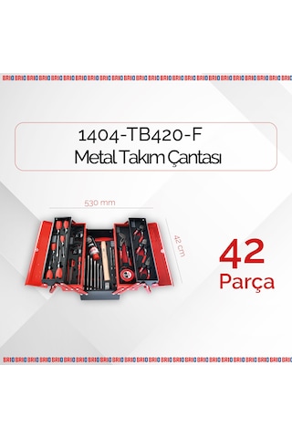 Brio Takım Çantası Dolu 5 Gözlü 420 Mm Kırmızı