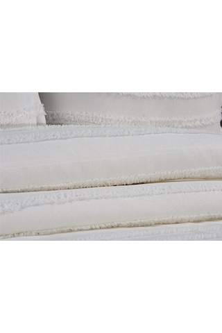 Şam 3 Parça Çift Kişilik Yatak Örtüsü Krem