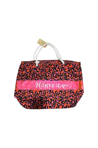 Monte Lui 1011 Plaj Çantası Pembe Leopar Desenli Çok Renkli