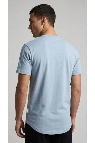 Plus Scorpion Erkek Slim Fit Basic Tişört Esnek, Terletmeyen Pike Dokulu Kumaş Mavi