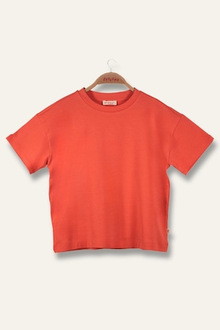 Zeyland Unisex Çocuk Oversıze T-shirt - Coral Turuncu