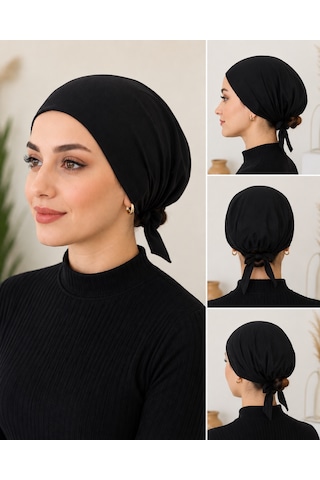 2'li Siyah Kadın Bone Esnek Ve Rahat Saç Bonesi, Günlük Kullanım Için Bone Siyah - Siyah