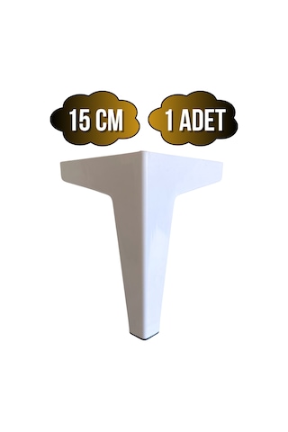 Serçe Düz 15cm Plastik Ayak Mobilya Masa Ve Dolap Ayağı 15cm Beyaz 1 Adet Beyaz