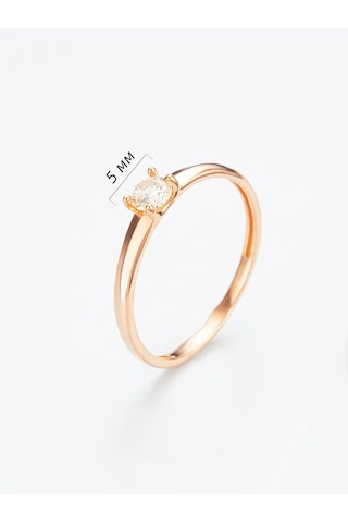 Vladlena 925 Ayar Gümüş Taşlı Altın Kaplama Nişan Yüzüğü 283683561 Altın