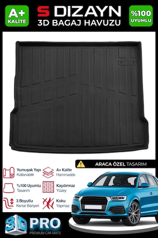 S-dizayn Audi Q3 3d Pro Bagaj Havuzu 2011-2018 A+ Kalite