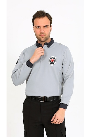 Yeni Tip Kamu Personel Özel Güvenlik Kışlık Erkek Sweatshirt İçi Şardonlu Gri