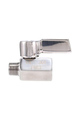 Arelene 1/4 İnç 304 Paslanmaz Çelik Mini Küresel Vana, Dişi Npt X Erkek Npt Dişli, Kapatma Vanası