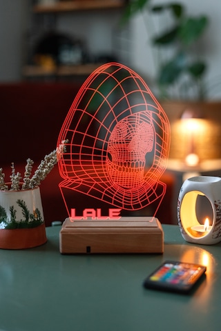 Kişiye Özel 3D Iskelet Kuru Kafa Masaüstü Led Lamba