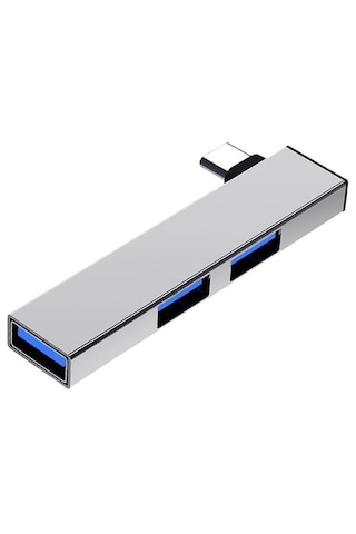 Type C To Usb 3.0 Hub 3 Portlu Çoklayıcı Alüminyum Gri