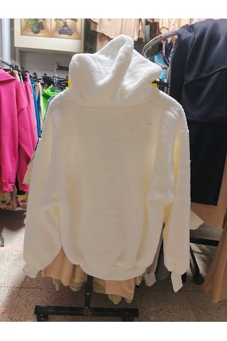 Beyaz Pelüş Caket Beyaz