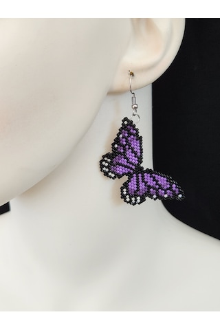 Harmel Jewelry Miyuki Mor Kelebek Küpe Çok Renkli