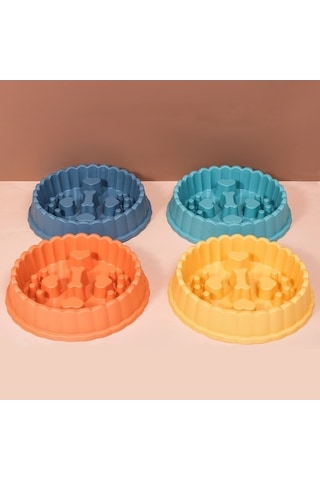 Dm Cbtx Yavaş Mama Kasesi - Boğulma Önleyici Köpek Ve Kedi Kabı, Yeşil