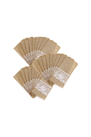 Xindoker Doğal Keten Kumaştan Yapılmış Dayanıklı Ve Şık Mutfak Aksesuarı Çantası - 30 Adet Diğer