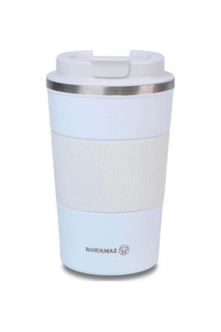 A5540-1 Korkmaz Eterna Siyah Kahve Bardağı 380 Ml - Beyaz