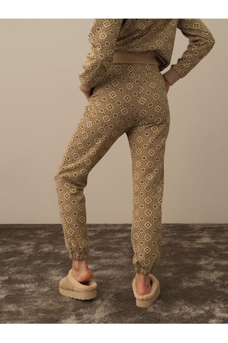 Xint Bej Işıltılı Lurex Detaylı Oversize Sweat Pantolon 470402