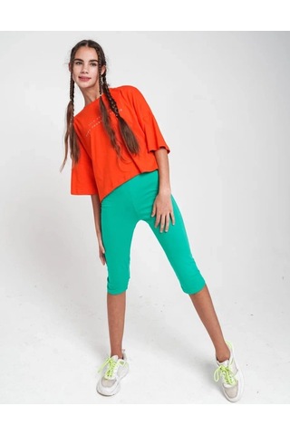 Kız Çocuk Diz Altı Mevsimlik Tayt-12615 Yeşil