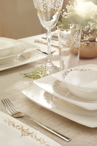 Ems Fine Bone Lorella Gold 61 Parça 12 Kişilik Yemek Takımı