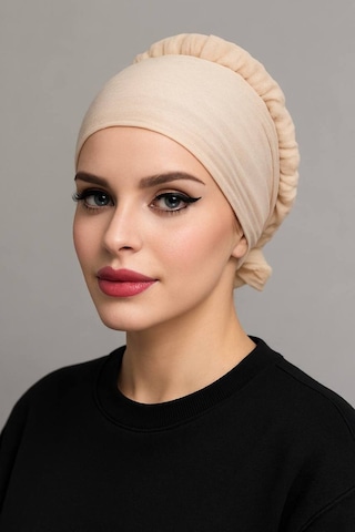 Aldaıyr Fırfır Bone Tesettür Bone Bej