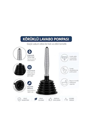 25 Cm Körüklü Lavabo Pompası, Tıkanıklıkları Açmak İçin Pratik Çözüm