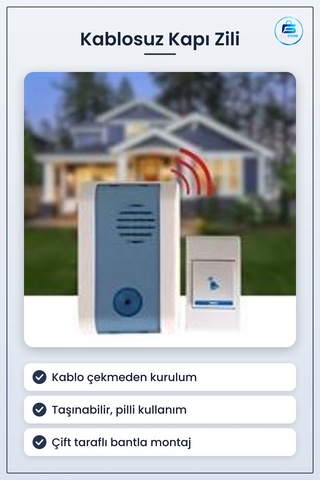 Kablosuz Kapı Zili Ev Ofis Daire Bahçe Kapısı İçin Çift Taraflı B
