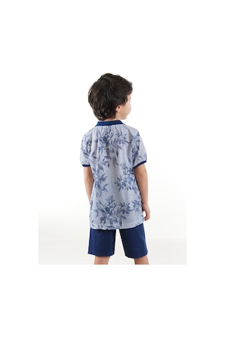 Midimod Erkek Çocuk 3'li Takım Polo Yaka T-shirt Şort Kemer Takım Renkli