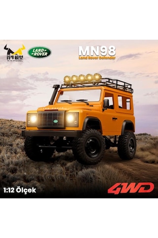Mn Model Mn98 V2 1/12 Land Rover Defender D90 4wd Rc Model Crawler Offroad Uzaktan Kumandalı Araba Truck Rtr Lisanslı Sarı+dahili Işık Seti