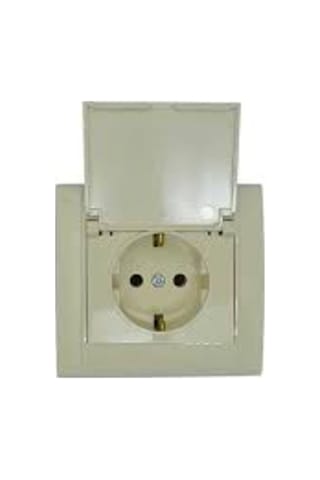 Demirbağ Kapaklı Topraklı Priz Klasik Seri 1 Adet