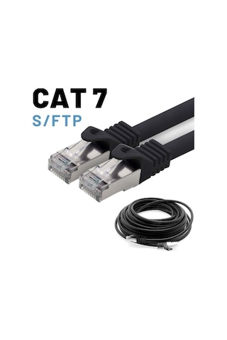 Irenis CAT7 Kablo S/FTP LSZH Ethernet Network Lan Ağ Kablosu 15 M-Siyah