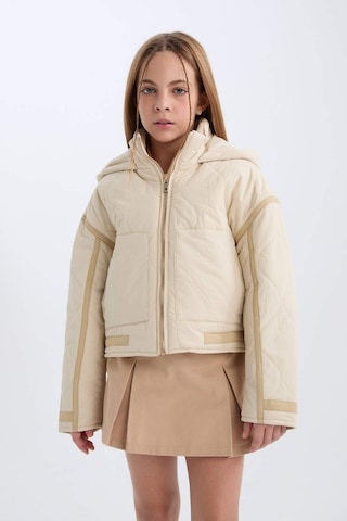 DeFacto Kız Çocuk Su İtici Kapüşonlu Fermuarlı Cepli Mont D6931A825SPBG759 Bej