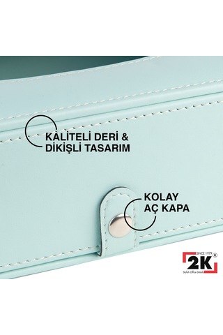 2k Suni Deri Peçetelik Mendil Kutusu 13 24 6 Cm. Su Yeşili Su Yeşili